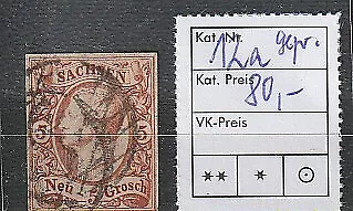 Sachsen Nr. 12a, gest., geprüft Rismondo BPP