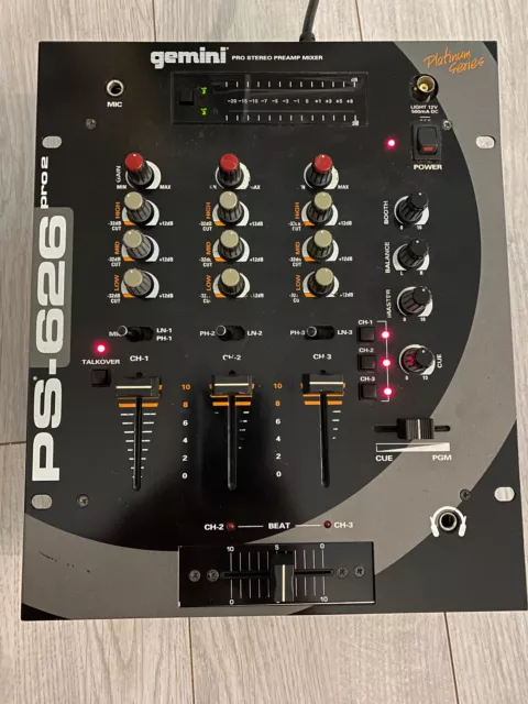 3-Kanal (Stereo) DJ-Mixer Gemini PS-626 PRO