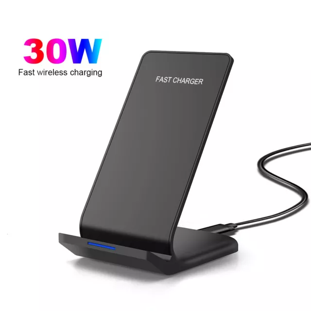 30W Wireless Charger Fast Charging Dock Stand For Apple iPhone Samsung Android