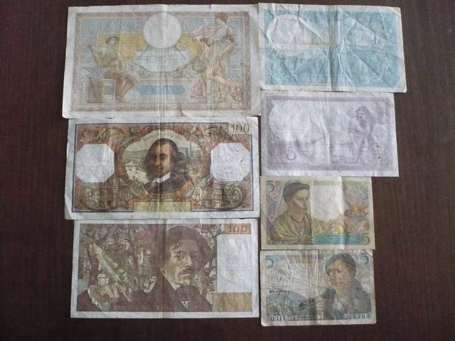 FRANCE - Lot 7 billets de banque