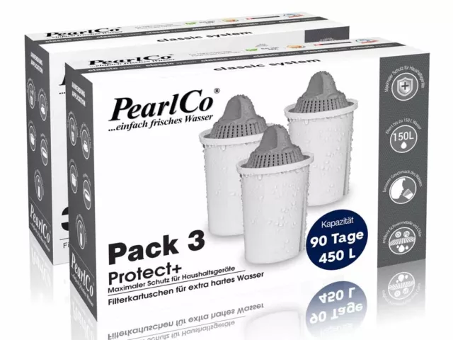 PearlCo Protect+ classic Pack 6 Filterkartuschen für sehr hartes Wasser