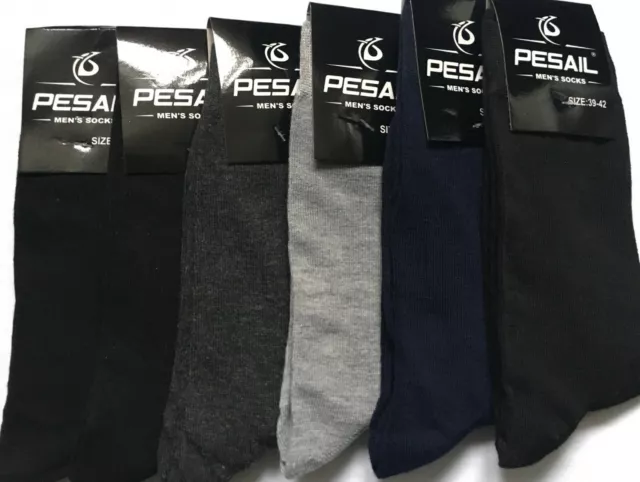 6 Pairs Men's Mix Colour Cotton Rich High Quality Socks  39-42 (Eu) = 6 - 8 (Uk)