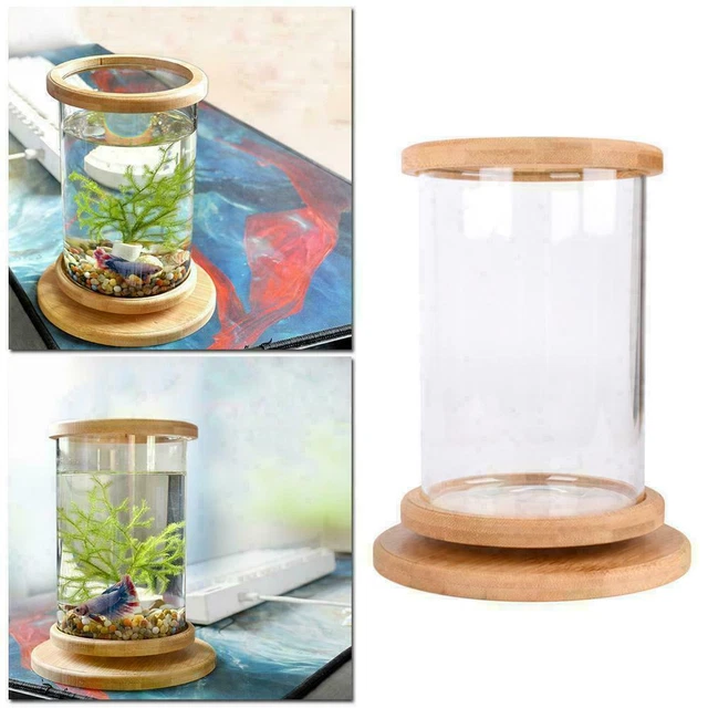 Small Fish Tank Decor Fish Bowl Accessories Betta Glass Aquarium Base