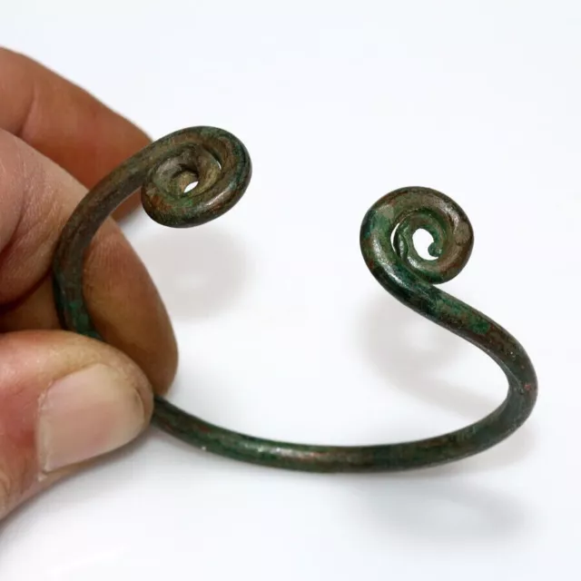 Circa 500-100 Bc Ancient Greek Bronze Bracelet With Spiral Terminals