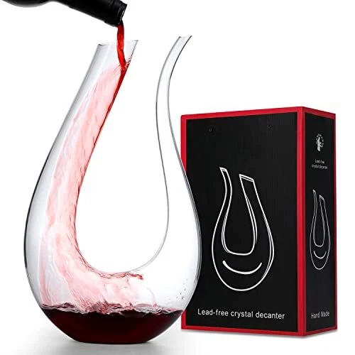 Decantador de vino VASFFG, el diseño en forma de U puede proporcionar un poderoso efecto de ventilación.