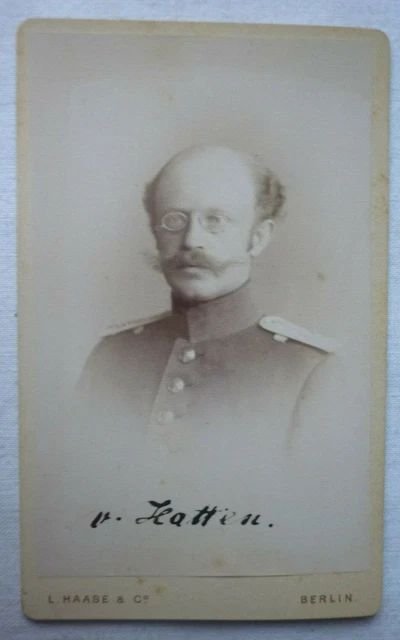 CdV Preussische KRIEGSAKADEMIE BERLIN 1886 - 1889 von Hatten Haase & Comp Berlin