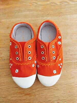 ⭐ Belle scarpe slip on in tela bambina, NEXT, UK12/EU30.5, arancioni, indossate una volta.