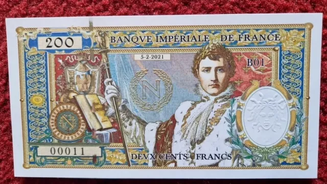 Frank Medina Napoleon bank note France - LOW NUMBER 00011