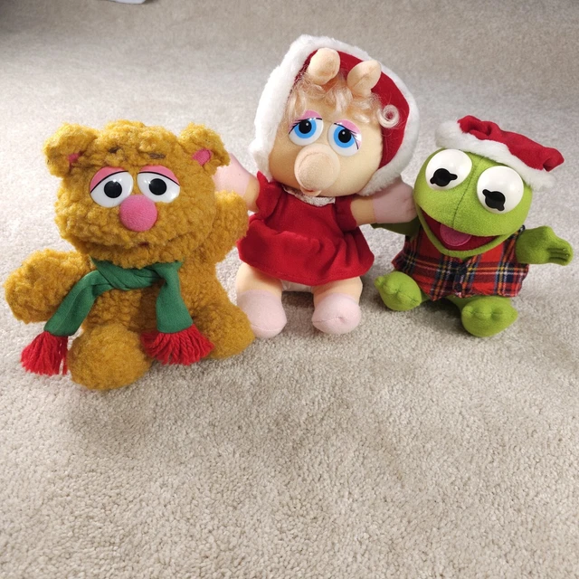 Vintage McDonalds 1987 Christmas Muppet Babies Fozzie Kermit Ms.Piggy Plush Set