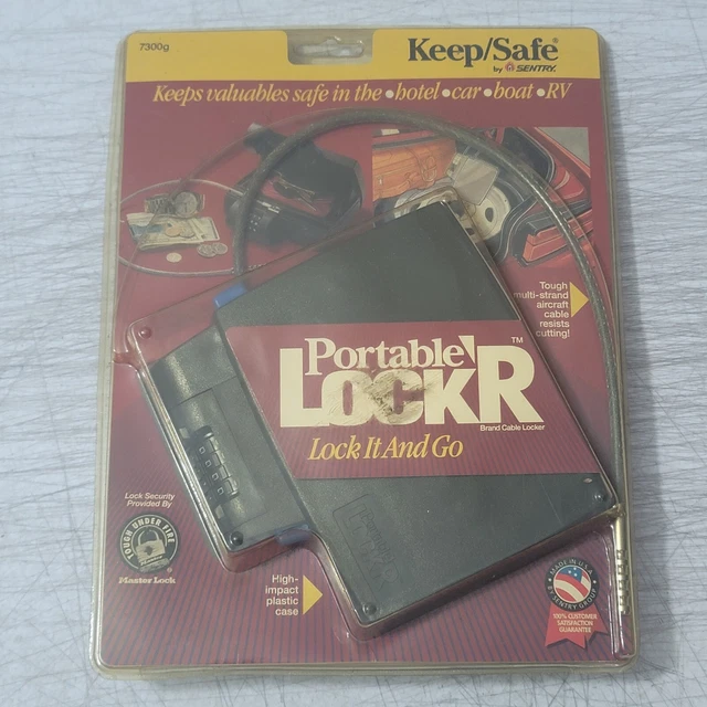 Vintage Portable Lock'r Cable Locker Lock It and Go Sentry New 1994 NOS Sealed