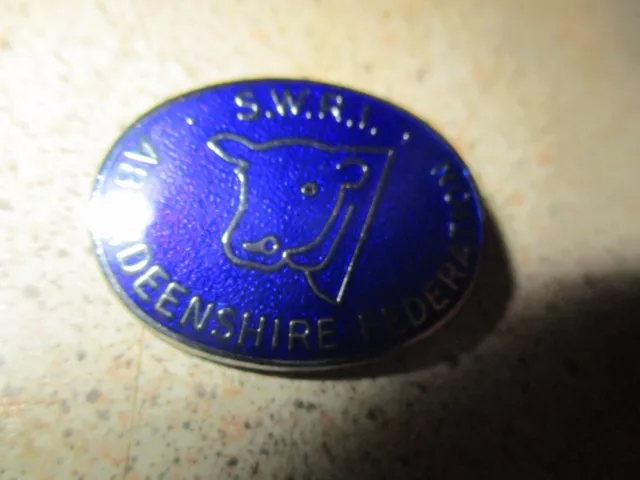 Rare  - S.w.r.i. Aberdeenshire Federation Oval Badge By Fattorini