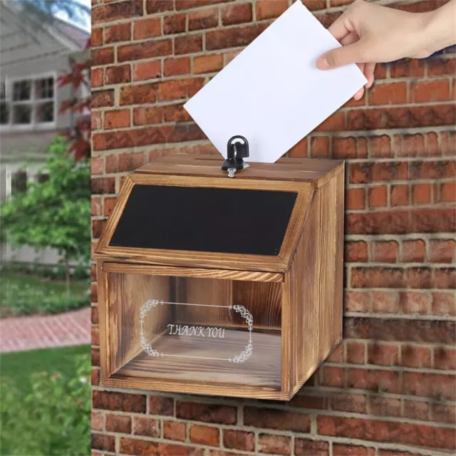 Holz Vorschlagsbox Aktionsboxen Spendendose zur Wandmontage Mailbox mit Schloss