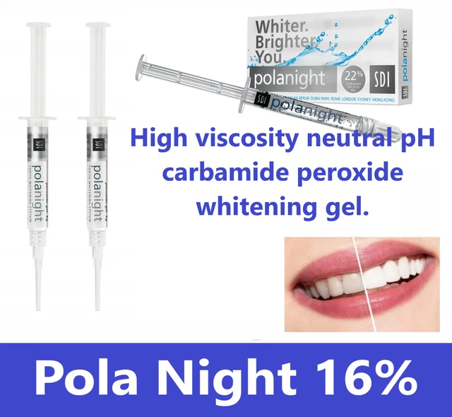 Pola Night Whitening System 16% Spearmint CP 1.3g syringe, Upto 6/Pk, EXP 04/24 Pola Night Whitening System 16% Spearmint CP 1.3g syringe, Upto 6/Pk, EXP 04/24