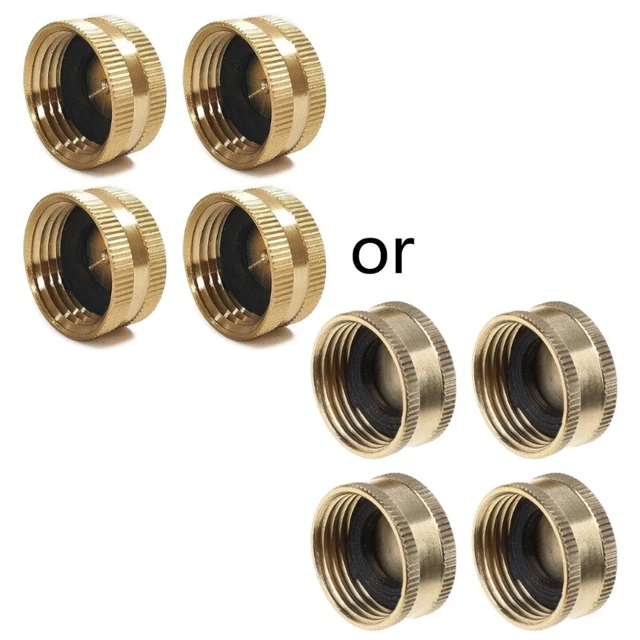 4Pcs Garden Hose 3/4" Female End Brass Cap with Washer Water Faucet Connector