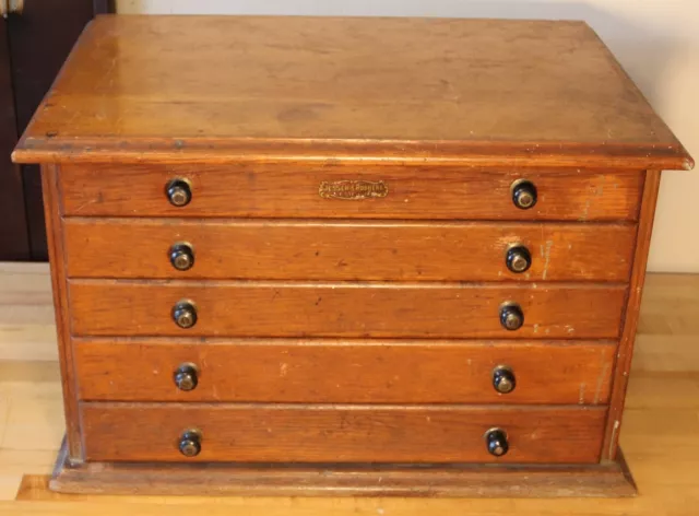 Antique Oak Watchmaker's Cabinet by Jessen & Rosberg Chicago circa 1890’s