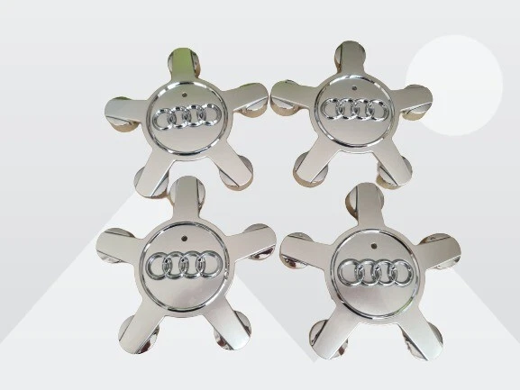 Audi Alloy 5 Star Spider Wheel Centre Caps Silver Hub Badge 135mm A3 A4 A5 A6