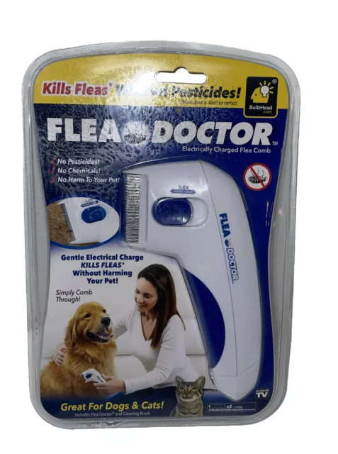 Flea Doctor Electronic Flea Comb for Dogs & Cats New In Package As Seen On TV.
