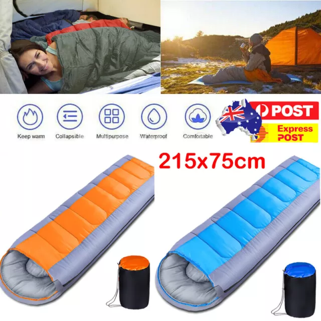 Camping Sleeping Bag Single Bags Kids Adult Hiking Outdoor Tent Thermal Sleeping