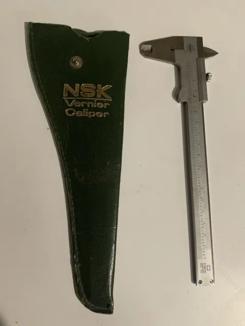 NSK Vernier Caliper with Fine Adjustment 1/20mm - 1/1000 in Original Case