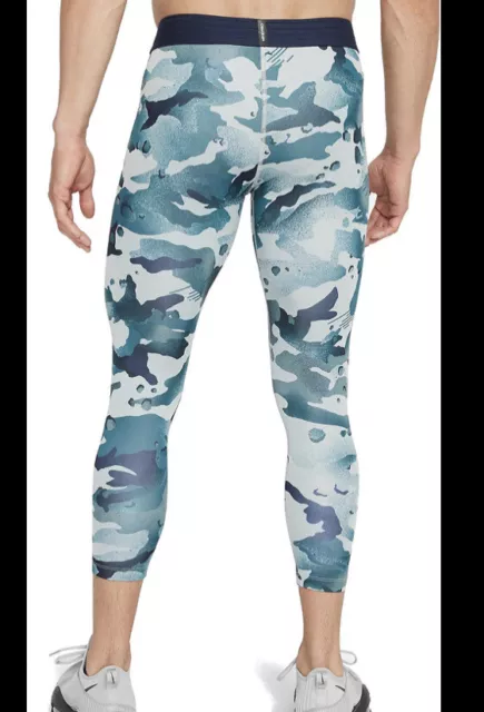 Nike Men's Pro Dri-FIT Camouflage Training 3/4 Leggings Jade/Brown-4XL NWT###