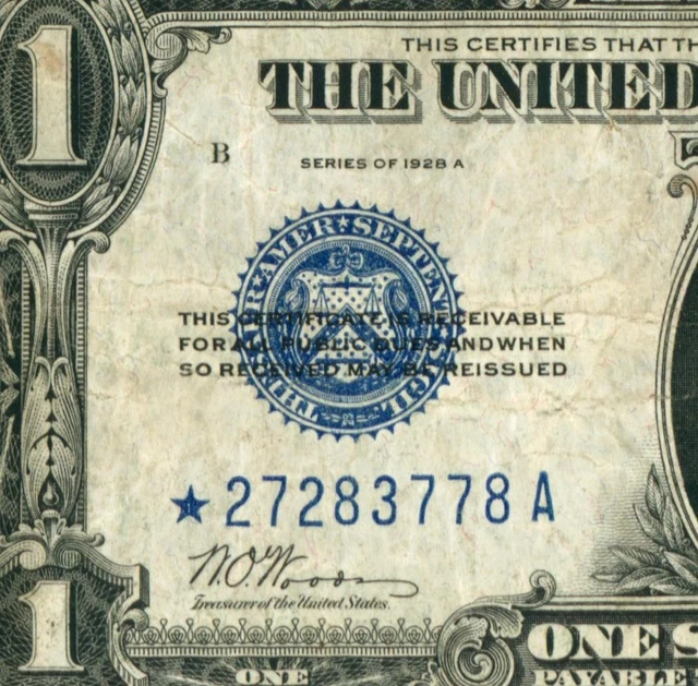 **STAR** $1 1928 A (( FUNNYBACK )) Silver Certificate ** CURRENCY AUCTIONS
