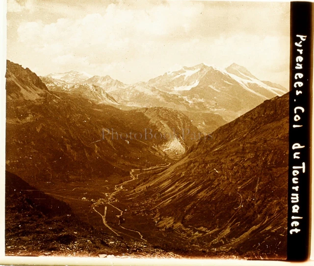 FRANCE Pyrénées Col du Tourmalet ca 1910, Photo Stereo Vintage Plaque Verre VR4L