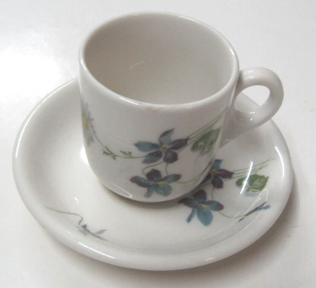 CB&Q Mini Cup & saucer Violets & Daisies Burlington Syracuse