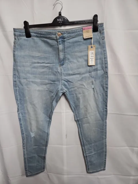 WOMEN'S RIPPED SKINNY Jeans Low Cut Denim Party Jeans Belt Inc Size HOT  6-14 £27.99 - PicClick UK