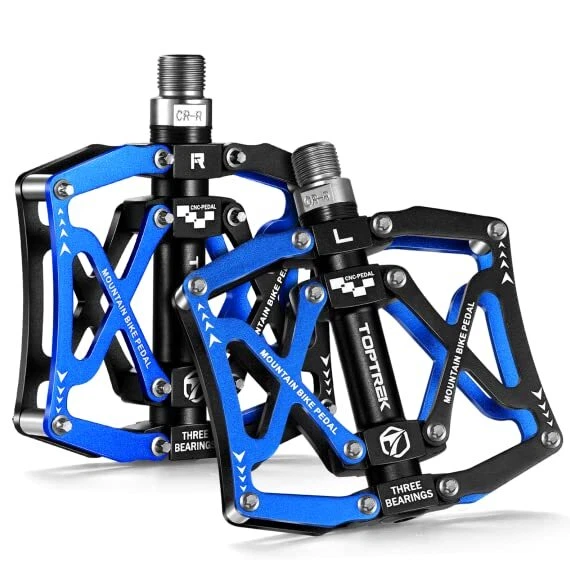 SYACHI Fahrradpedale MTB - 9/16 Zoll CNC Aluminium Flachpedale