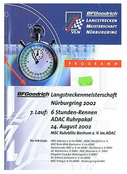 Rennprogramm 6 Stunden-Rennen 2002 BFGoodrich Nürburgring