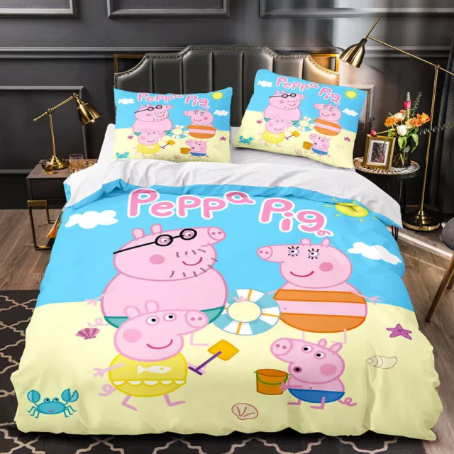 Peppa Pig George Pig Doona Duvet Cover Bedding Set Single Double Queen 3