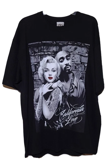 Shaka Wear Rap Legend T Shirt 2XL Tupac, Marilyn Monroe Black California Love