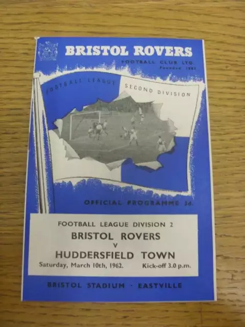 10/03/1962 Bristol Rovers v Huddersfield Town  (folded, team changes). Condition