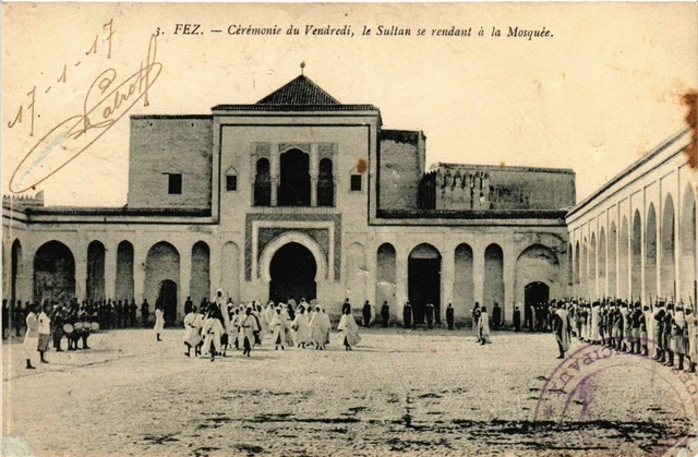 CPA AK FEZ Ceremonie du Vendredi Sultan se rendant a la Mosquée MAROC (796460)