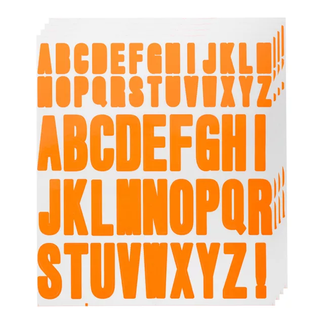 4 Sheets Letter Stickers Vinyl Letters for Indoor/Outside Sticker Decal Orange