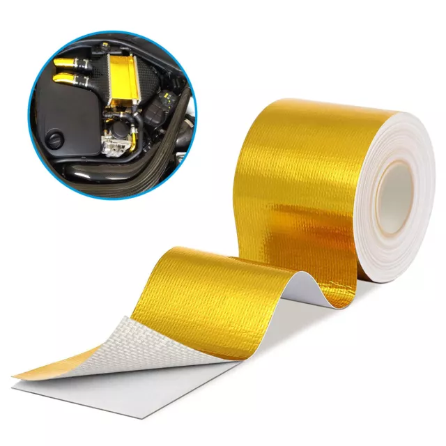 33ft Adhesive Reflective Wrap Gold Heat Shield Tape Thermal For Car Engine 3