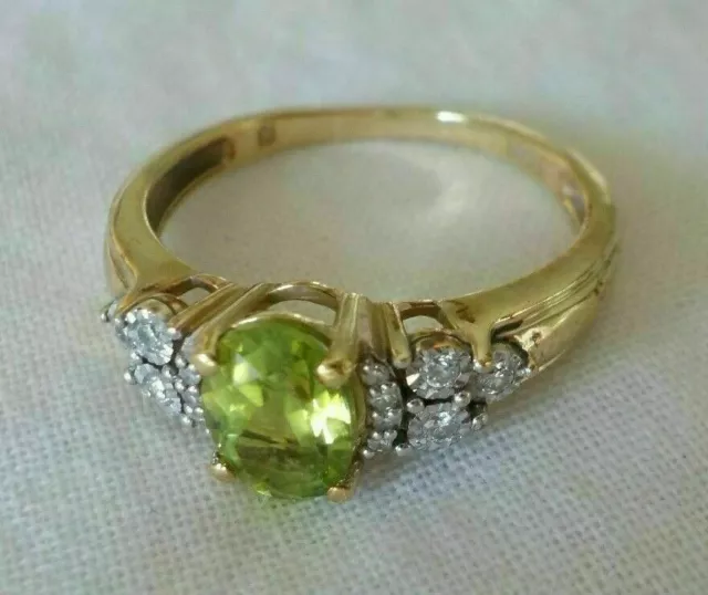2.00Ct Oval Green Peridot Solitaire Engagement Women's Ring 14K Yellow Gold Over