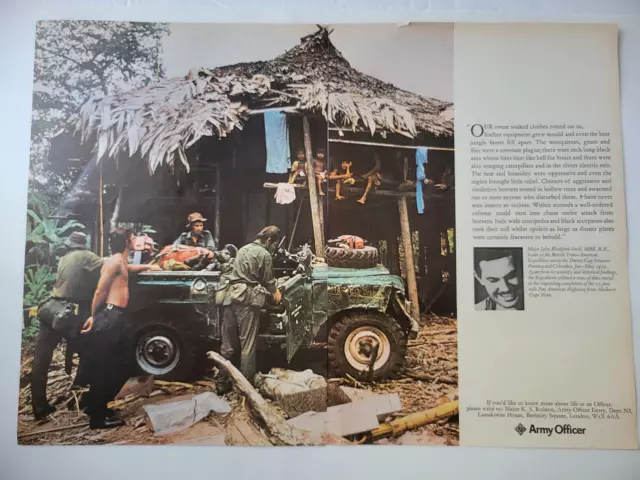 UK Army Officer Recruitment Expedition Panama Colombia Ad 1973 ILN ~8.5x12.5"x2