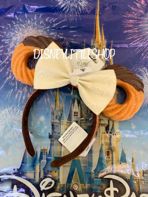 Disney Parks 2023 Churro Chocolate Snacks Minnie Mickey Mouse Ear Headband NEW