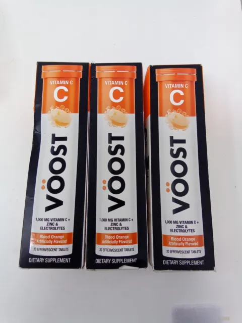 3 Voost Vitamin C with Zinc &Electrolytes 1000mg 20 Blood Orange Tablet 04/24