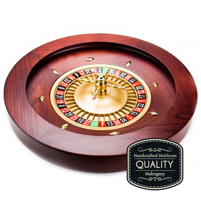 18" Casino Grade Deluxe Wooden Roulette Wheel With Two Ceramic Pills BRAND NEW