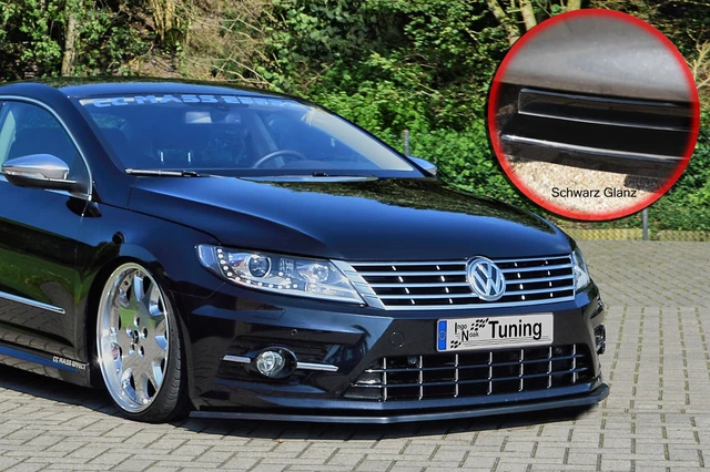 Bi Spoilerschwert Frontspoiler ABS VW Passat CC R-Line Mit ABE Schwarz Glänzend