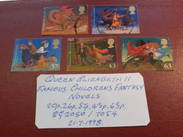 gb stamps,Q.E.II Famous Children's Fantasy Novels SG2050/2054,21.7.1998.