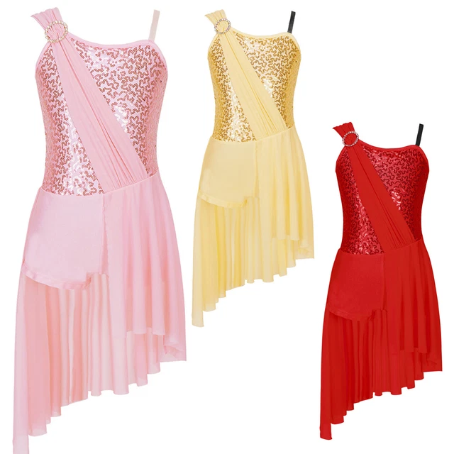 Girls Ballet Lyrical Dance Dress Gymnastics Leotard Ballerina Costume Dancewear