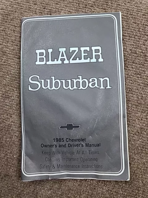 1985 Chevy Blazer Suburban Owners Manual Original Book Rare