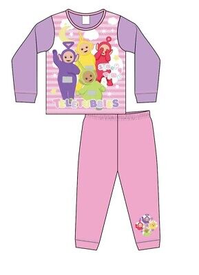 Girls Teletubbies Pyjamas Pjs Full Length PJ Set Infant Nightwear Kids Toddlers