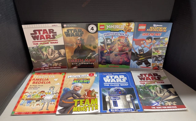 Lot of 8 Level Readers (Mixed Levels) PB Books Star Wars, Ninjago, Legos, Aliens