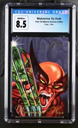 1994 Fleer Flair Marvel Annual Wolverine Vs Hulk #34, CGC Graded 8.5