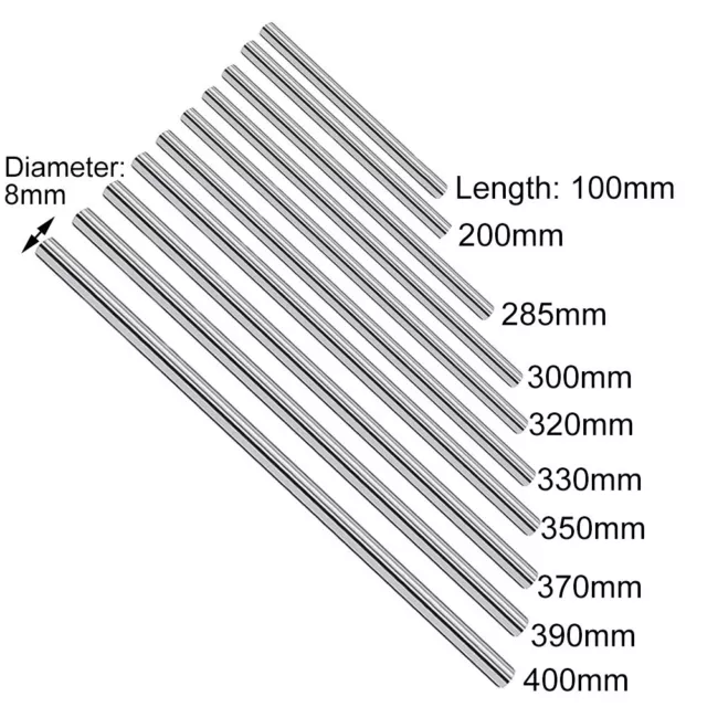 Linear Rail Bar Shaft 8mm Carbon Steel Rod Replacement Chromed For 3D Printer