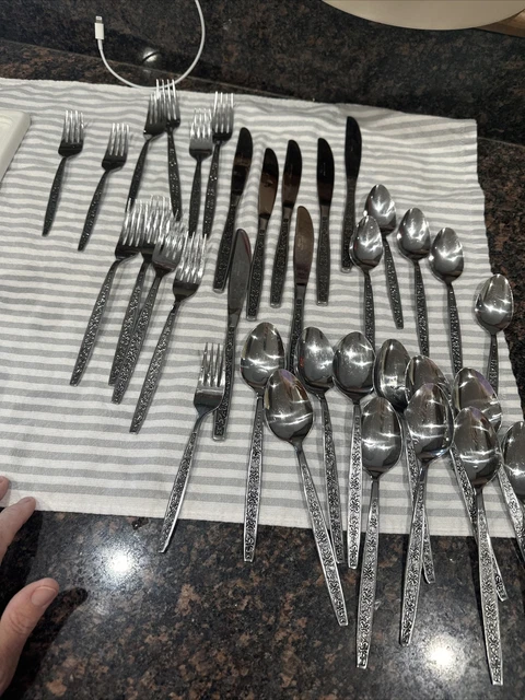 34 Pieces Rogers Co Stanley Roberts LA SPANA Stainless Flatware